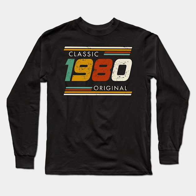 Classic 1980 Original Vintage Long Sleeve T-Shirt by sueannharley12